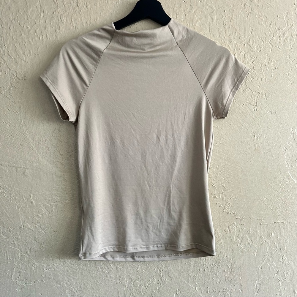 Fashion Nova Short Sleeve Crew Neck Top - Light Beige